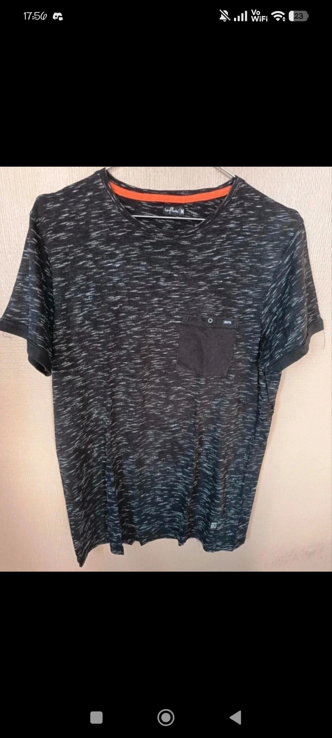 👕 T-shirt Homme Influx Noir & Gris Chiné – Taille M – Très Bon État